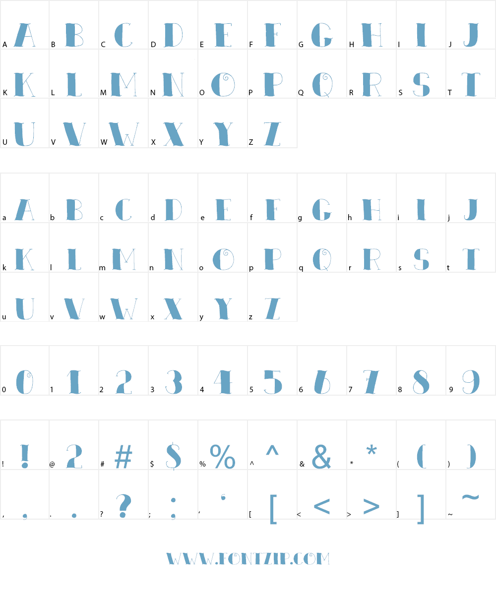 DK Zeebonk Font Character